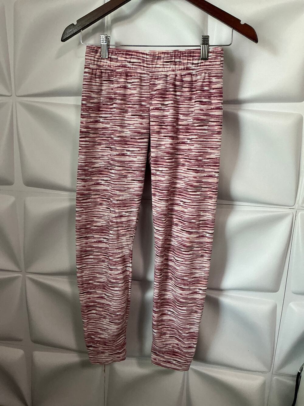 Justice Girls White Multi-Tone Pink Space Dye Leggings Youth Size Medium 10